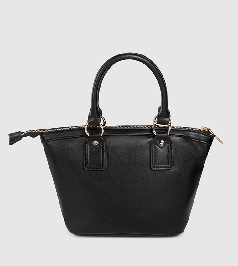 Basket Weave Zippered Satchel Bag