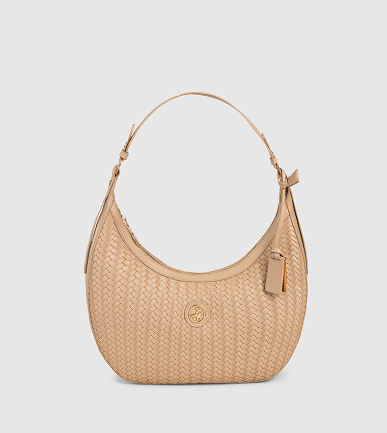 Basket Weave Zippered Hobo Bag