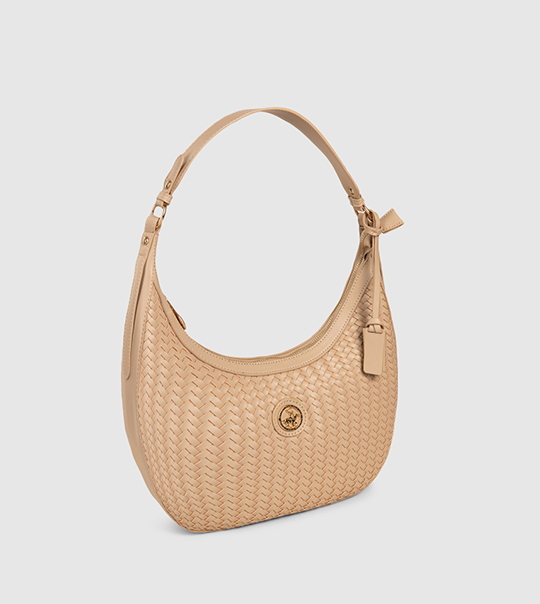 Basket Weave Zippered Hobo Bag