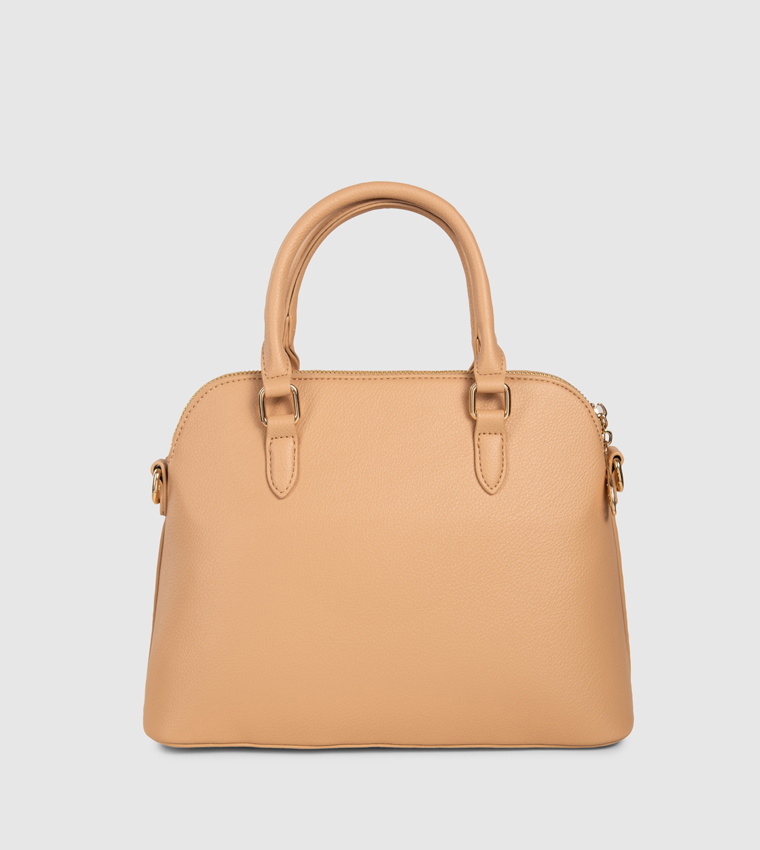 Textured Zippered Satchel Bag