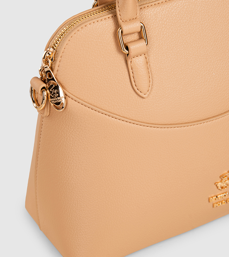 Textured Zippered Satchel Bag