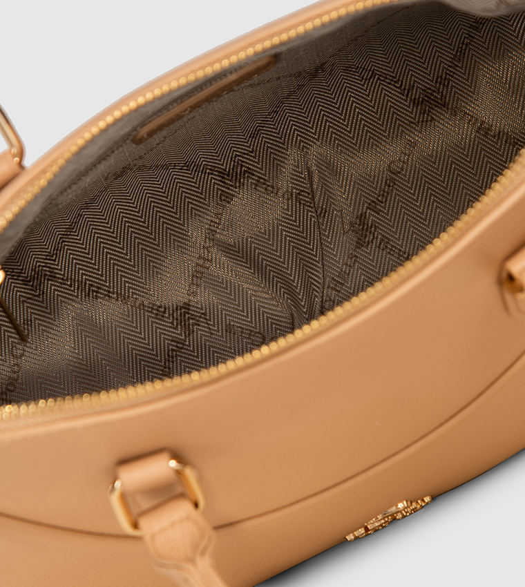 Textured Zippered Satchel Bag