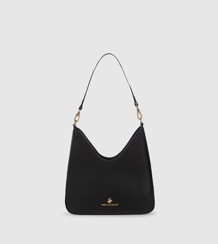 Logo Detail Zippered Shoulder Bag
