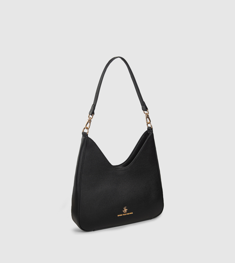Logo Detail Zippered Shoulder Bag