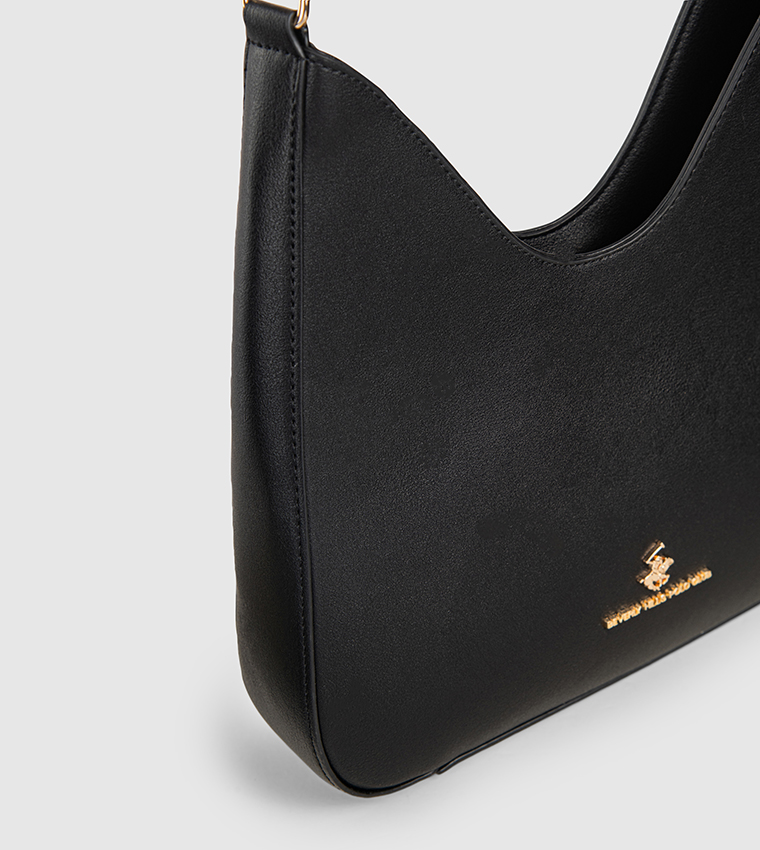Logo Detail Zippered Shoulder Bag