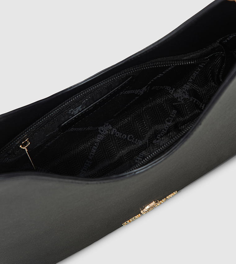 Logo Detail Zippered Shoulder Bag