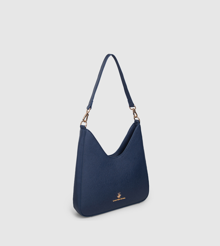 Logo Detail Zippered Shoulder Bag