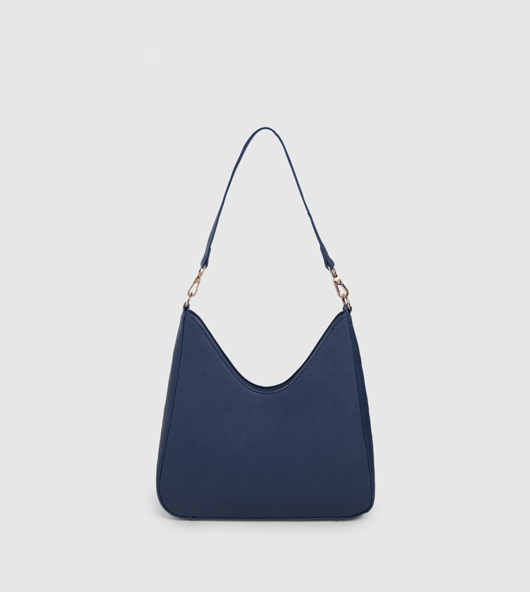 Logo Detail Zippered Shoulder Bag