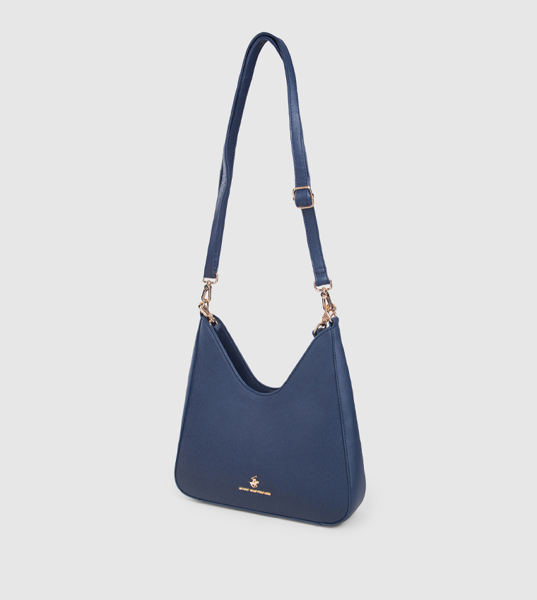 Logo Detail Zippered Shoulder Bag