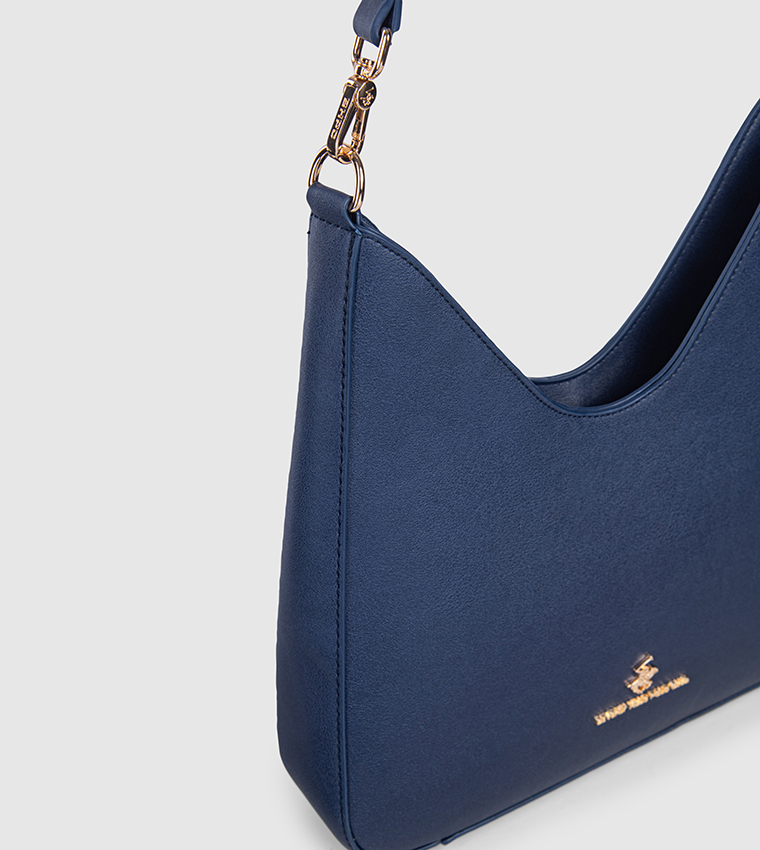 Logo Detail Zippered Shoulder Bag