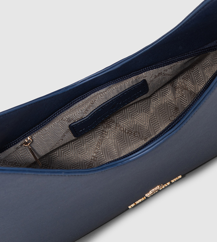 Logo Detail Zippered Shoulder Bag