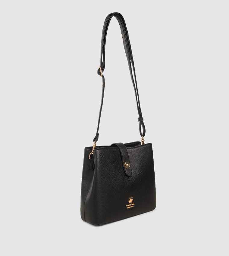 Logo Detail Twist Lock Crossbody Bag