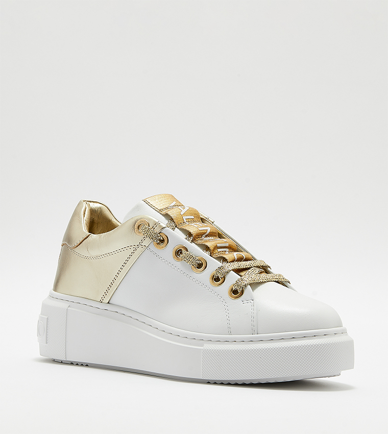 Buy Valentino Color Block Lace Up Sneakers In White 6thStreet UAE