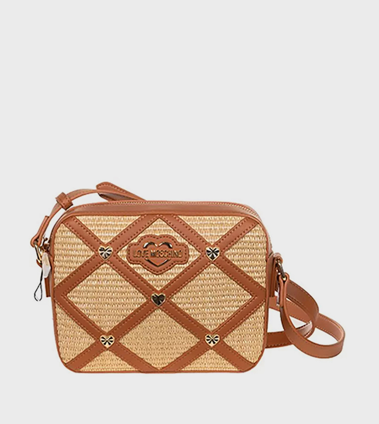 SUMMER DETAILS Raffia Crossbody Bag