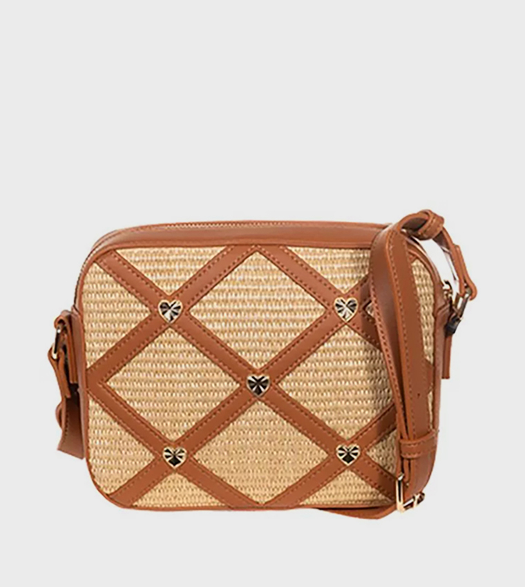 SUMMER DETAILS Raffia Crossbody Bag