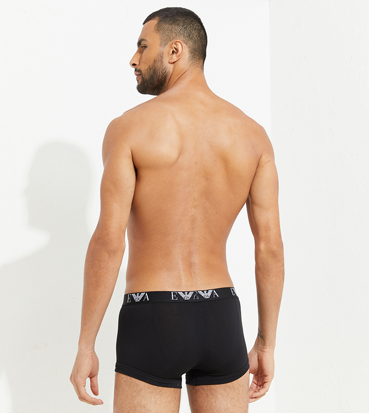 Buy EMPORIO ARMANI Pack Of 3 Knitted Trunks In Black 6thStreet Qatar