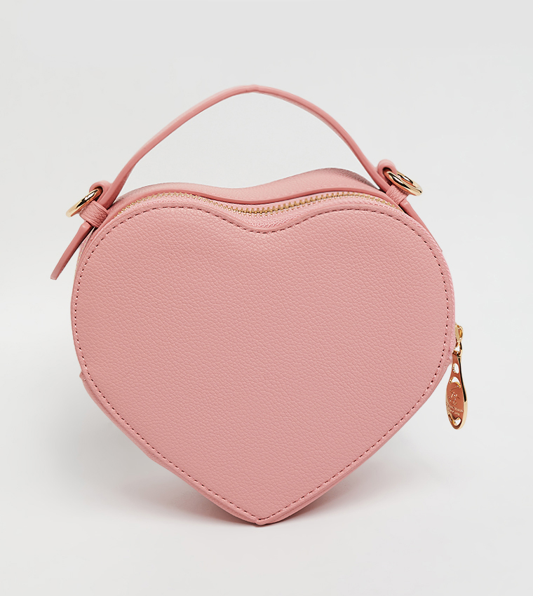 Logo Detail Heart Shape Handheld Bag