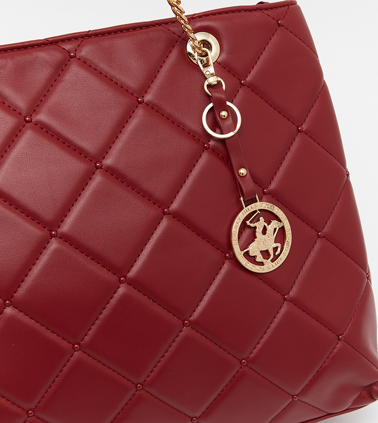 Quilted Chain Handle Shoulder Bag