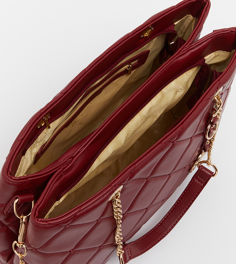 Quilted Chain Handle Shoulder Bag