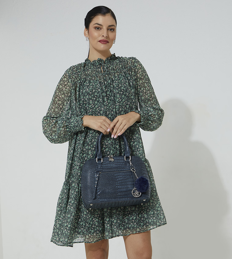 Croc Textured Handheld Bag
