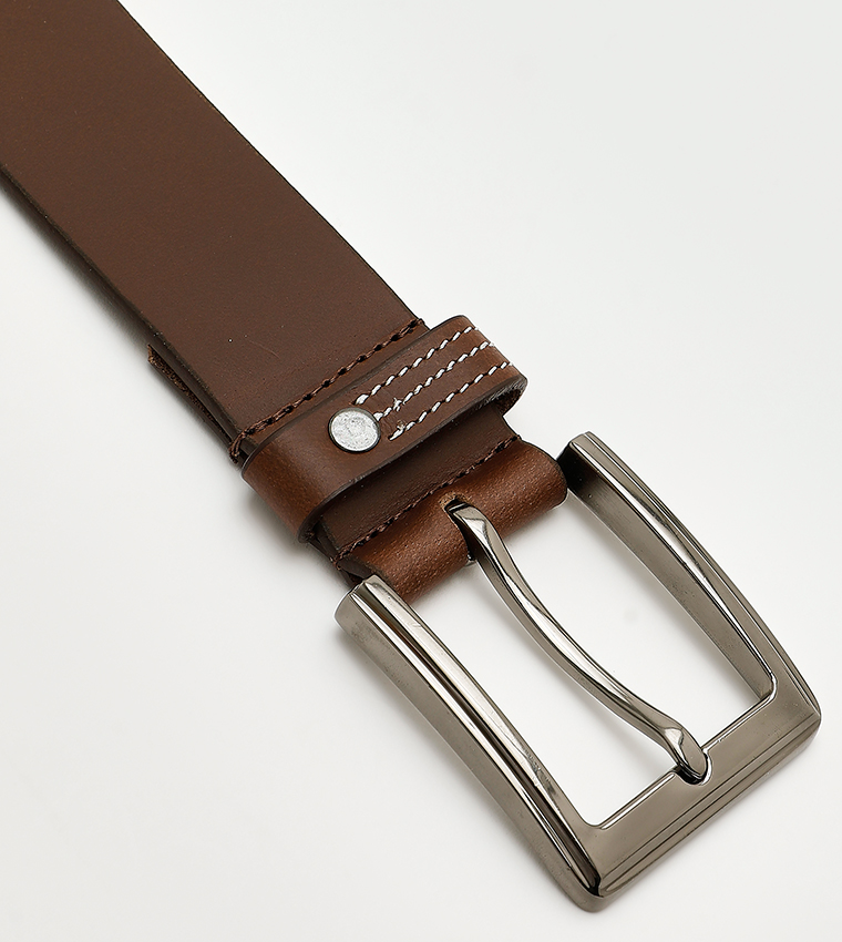 Buy Beverly Hills Polo Club Classic Leather Belt In Brown | 6thStreet Qatar