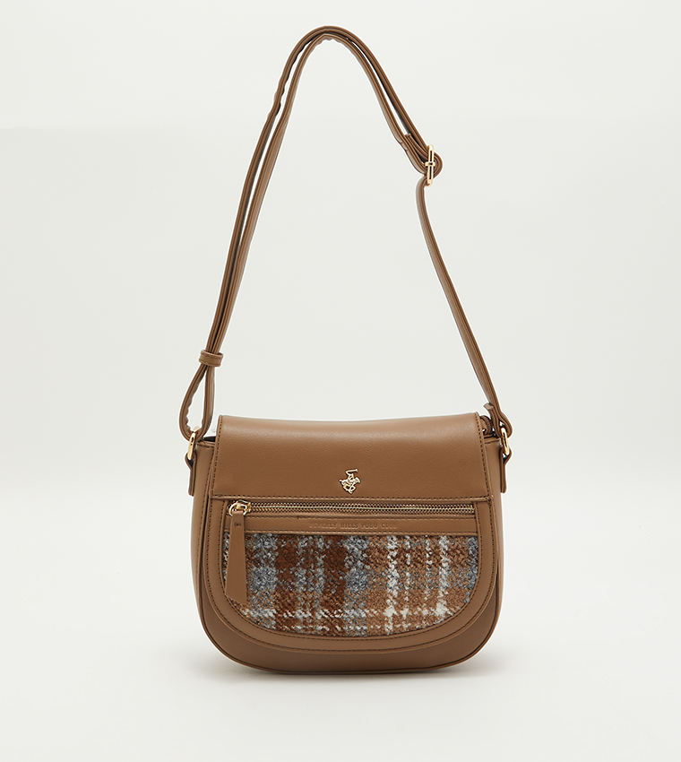 حقيبة كروس بودي بنقش مربعات 