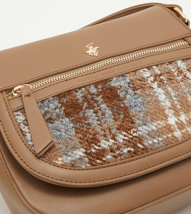 حقيبة كروس بودي بنقش مربعات 