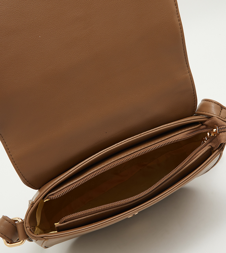 حقيبة كروس بودي بنقش مربعات 