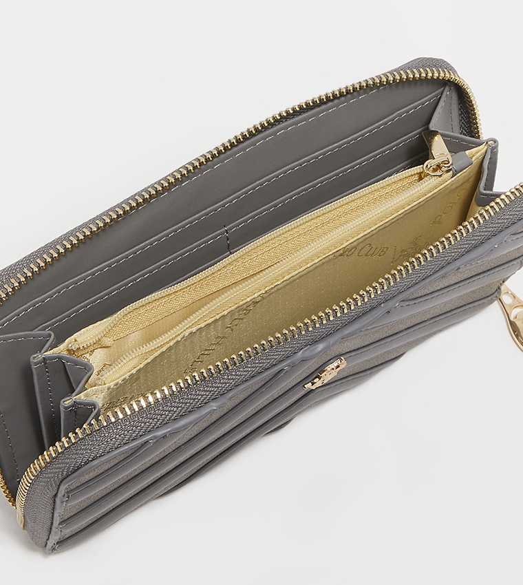 Logo Detailed Patterned Wallet