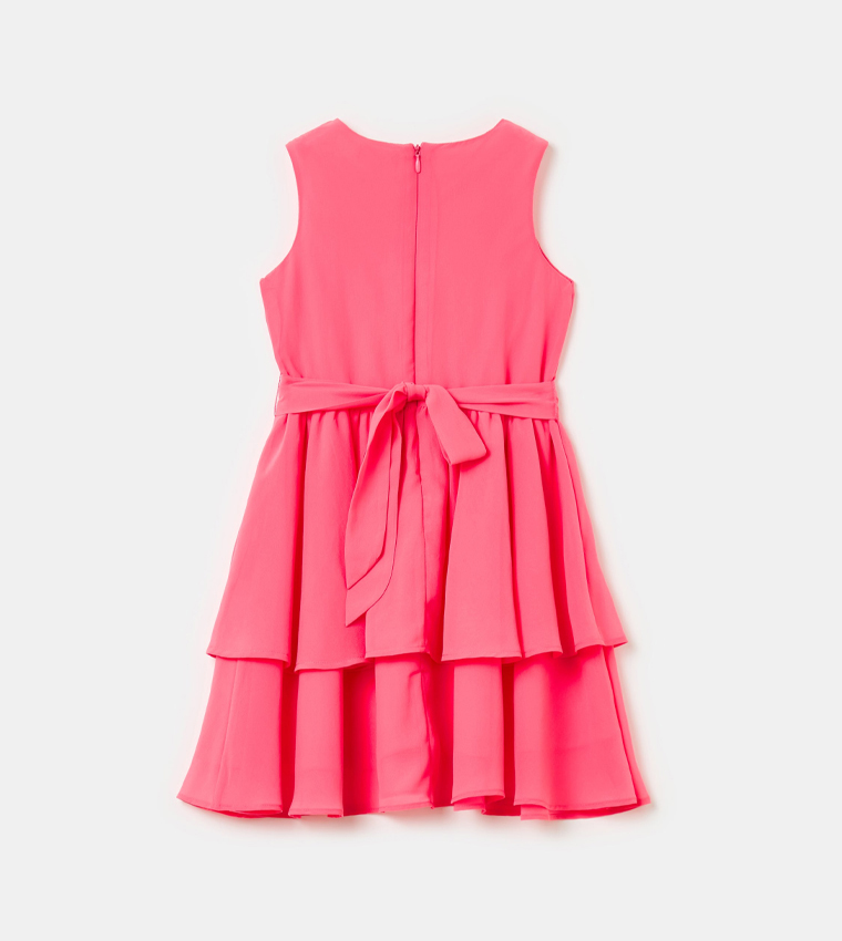 Solid Sleeveless Layered Dress