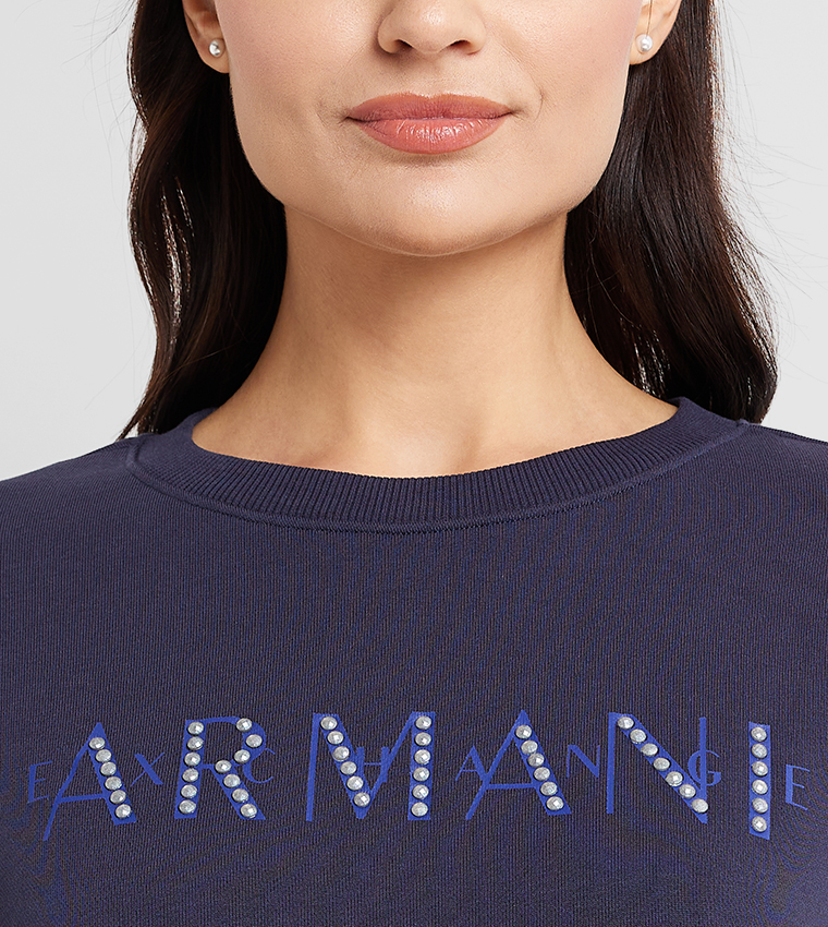 Logo Studded Long Sleeves Sweatshirt