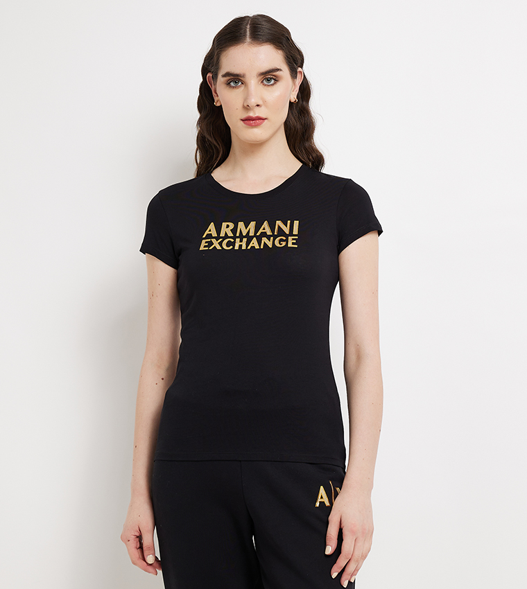 Logo Printed Crew Neck Top