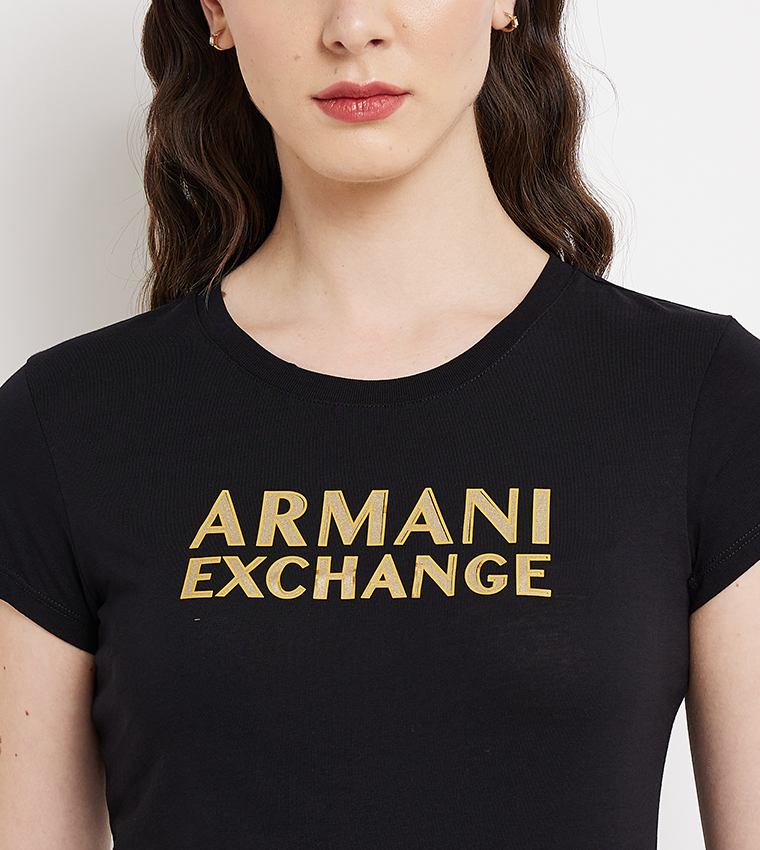 Logo Printed Crew Neck Top