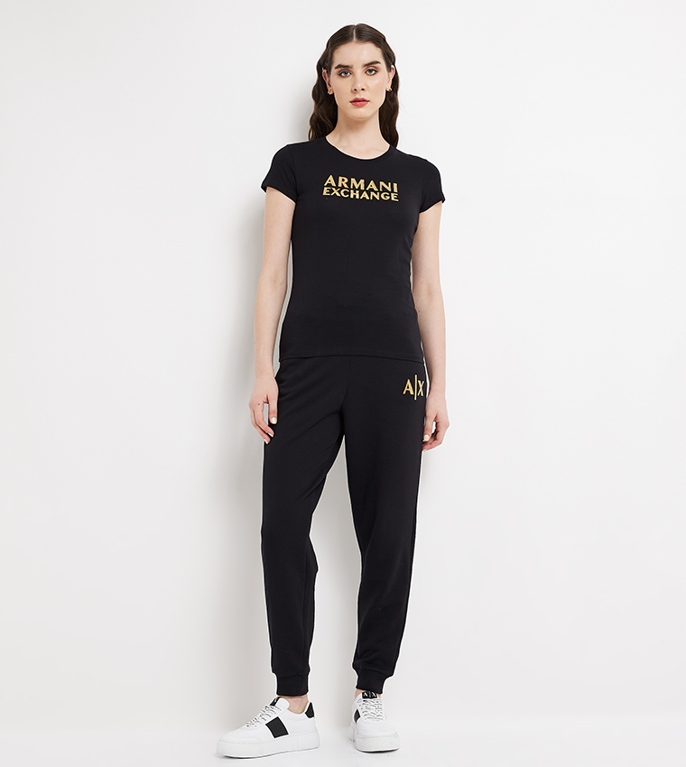 Logo Printed Crew Neck Top
