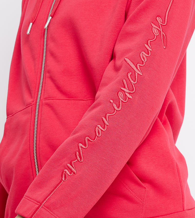 Logo Embroidered Hooded Jacket