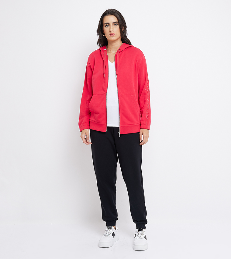 Logo Embroidered Hooded Jacket
