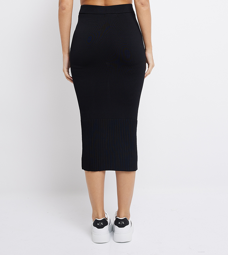 Logo Embroidered Pencil Skirt