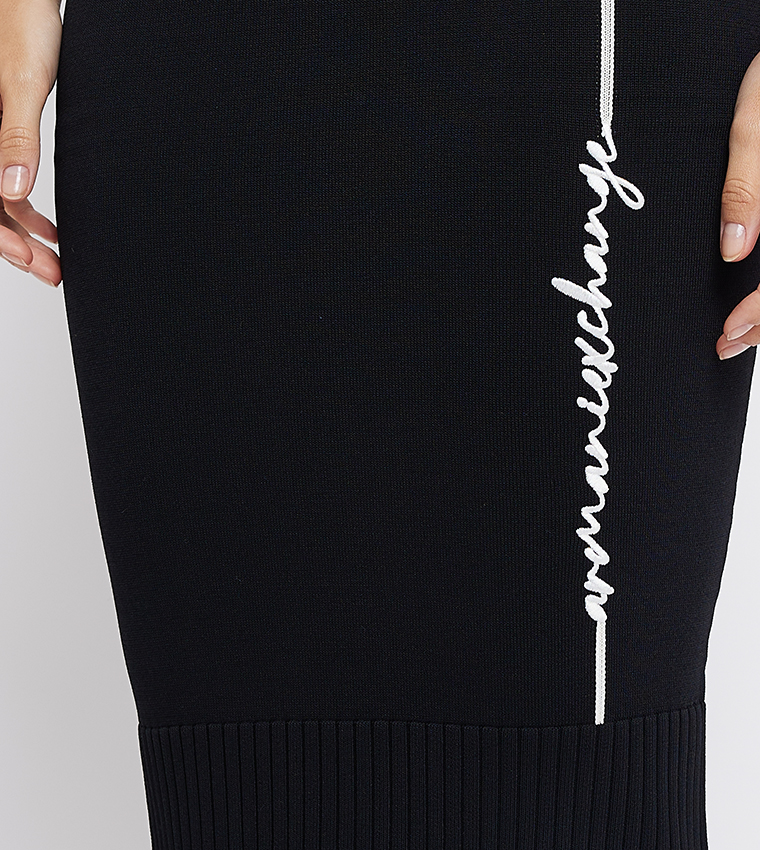Logo Embroidered Pencil Skirt