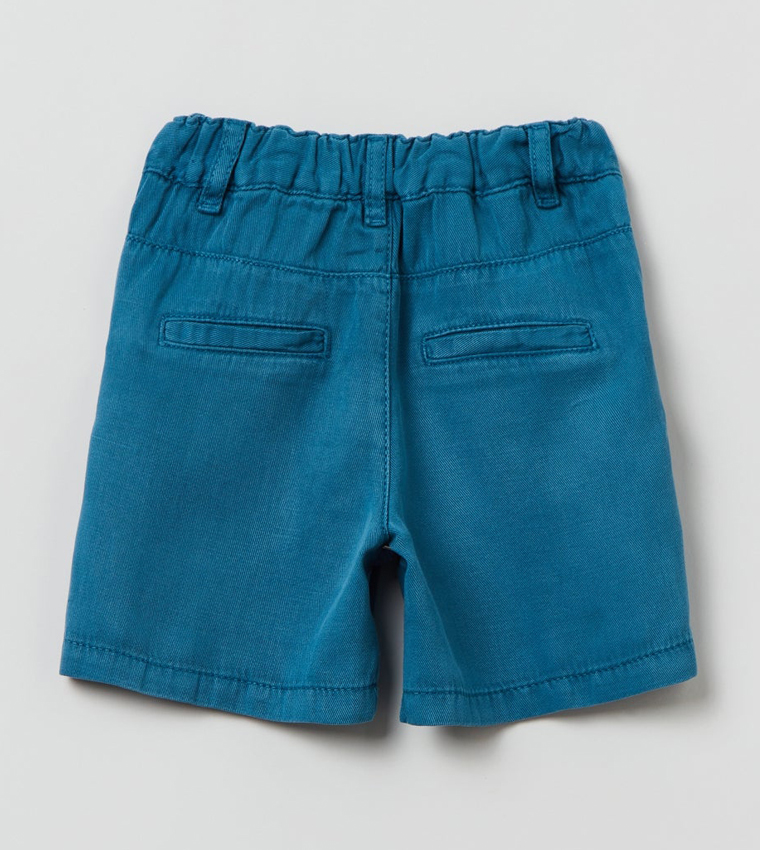 Boy Lyocell & Linen Shorts with Pockets