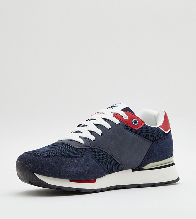 Color Block Lace-Up Sneakers