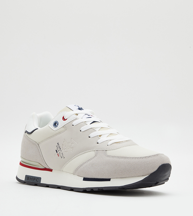Buy Beverly Hills Polo Club Color Block Lace Up Sneakers In Beige |  6thStreet Bahrain