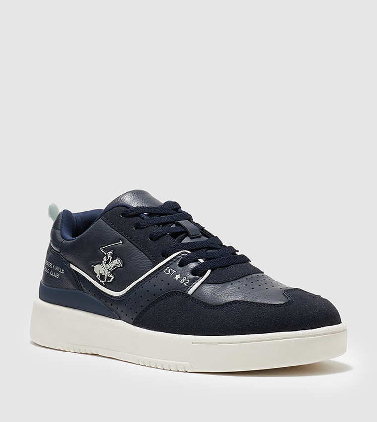 Buy Beverly Hills Polo Club Logo Detail Lace Up Shoes In Blue