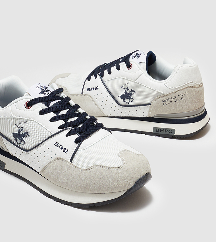 Buy Beverly Hills Polo Club Logo Detail Lace Up Shoes In White 6thStreet Saudi Arabia