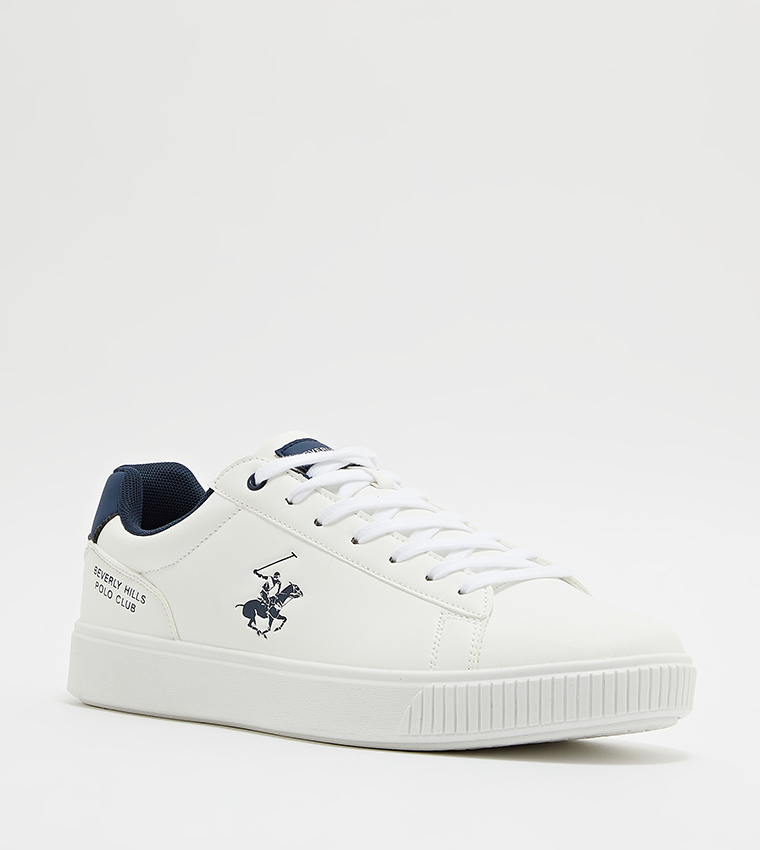 Buy Beverly Hills Polo Club Logo Detail Lace Up Sneakers In White 6thStreet UAE