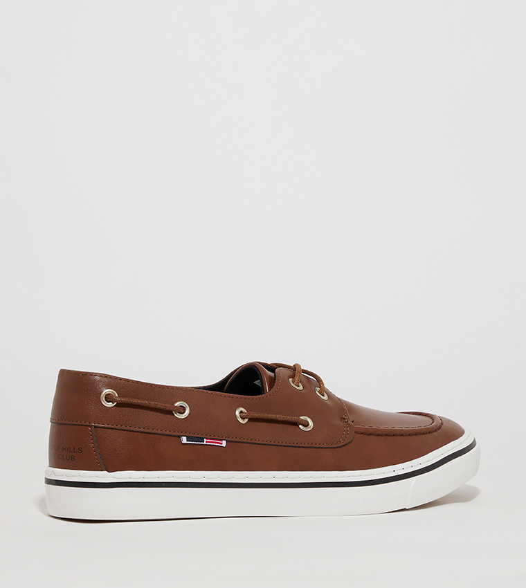 Logo Detail Slip-On Boat Shoes