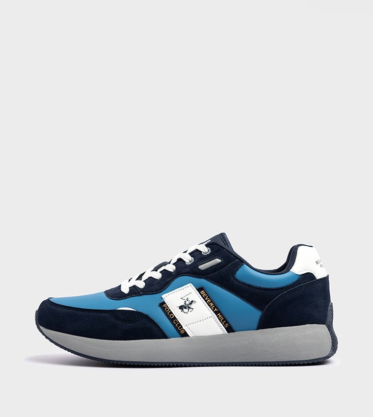Logo Detail Color Block Lace-Up Sneakers