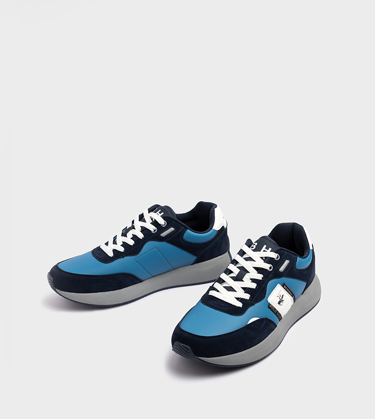 Logo Detail Color Block Lace-Up Sneakers