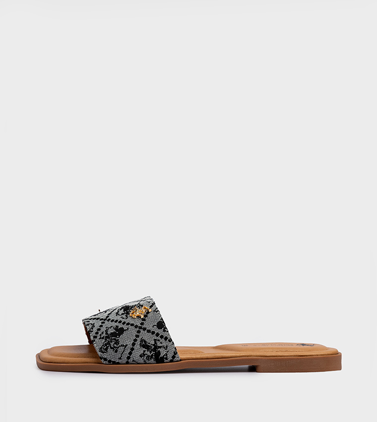 Logo Detail Flat Sandals