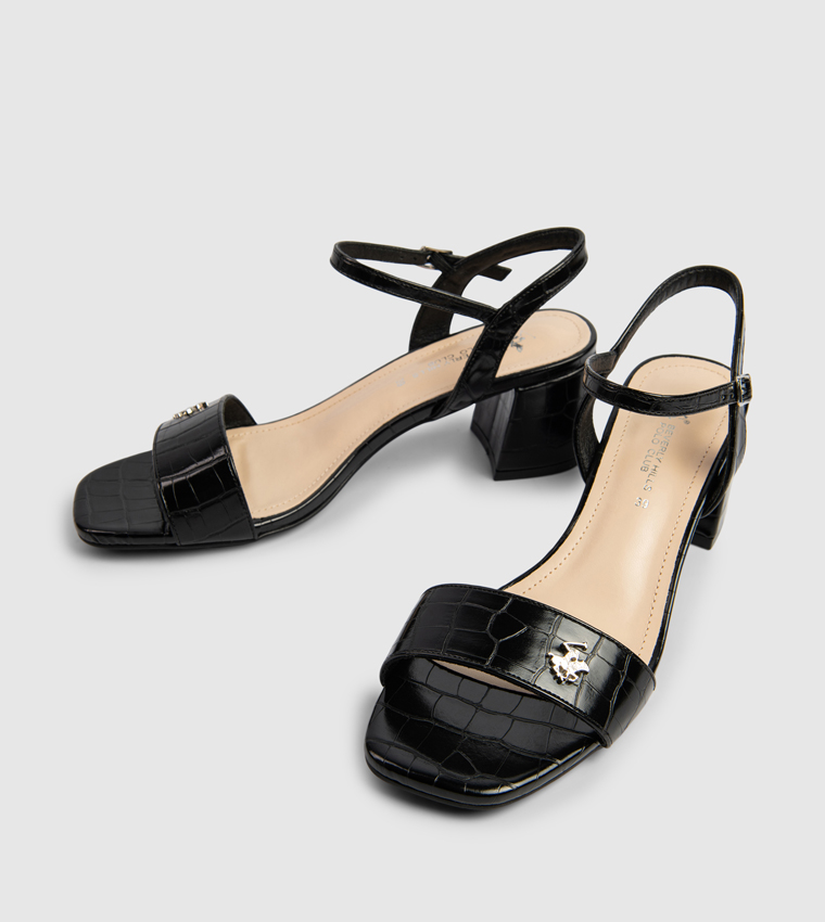 Textured Ankle Loop Heeled Sneakers
