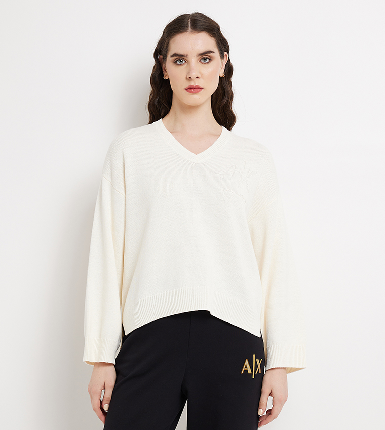 V-Neck Oversized Knitted Sweater